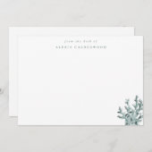 グリーンモダンシーコーラルパーソナライズされた ノートカード (正面/裏面)