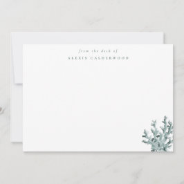 グリーンモダンシーコーラルパーソナライズされた ノートカード