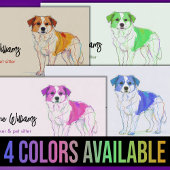 グリーンモダンスケッチドッグウォーカーペット 名刺