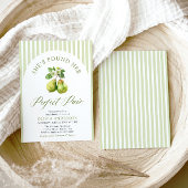 グリーンモダンストライプブライダルシャワーパーフェクトペア 招待状