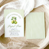 グリーンモダンストライプブライダルシャワー 招待状