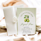 グリーンモダンストライプブライダルシャワー 招待状