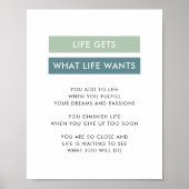 グリーンモダンストライプマインドセやる気を起こさせるット引用文 ポスター (正面)