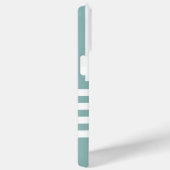 グリーンモダンストライプ名前をカスタムするシシンプルック Case-Mate iPhoneケース (裏面 / 右)