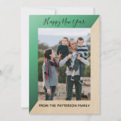 グリーンモダンスラント新年フォトフラットカード シーズンカード (正面)