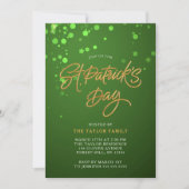 グリーンモダンセントパトリックの日お祝いパーティー 招待状 (正面)