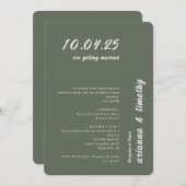 グリーンモダンセージ結婚式招待状 招待状 (正面/裏面)
