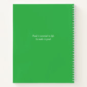 グリーンモダンタイポグラフィカスタムクック空白のブック ノートブック (裏面)