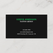 グリーンモダンタトグランジスタジオ | タトゥーアーティスト 名刺 (裏面)