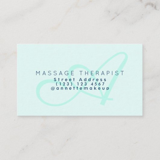 グリーンモダンターコイズの優雅さ 名刺 (裏面)