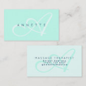 グリーンモダンターコイズの優雅さ 名刺 (正面/裏面)