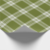 グリーンモダンタータンチェック格子状ラッピング紙 ラッピングペーパー (角)