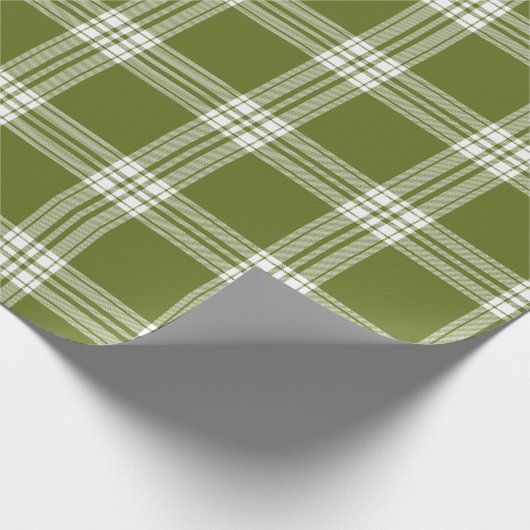 グリーンモダンタータンチェック格子状ラッピング紙 ラッピングペーパー (角)