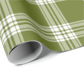 グリーンモダンタータンチェック格子状ラッピング紙 ラッピングペーパー (ロールコーナー)