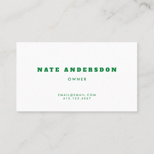 グリーンモダンターフのインストーラー地主ガーデナーバス 名刺 (裏面)