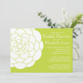 グリーンモダンダリア開花フローラブライダルシャワー 招待状 (スタンド正面)
