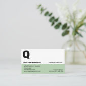 グリーンモダンツートーンの名刺 名刺 (スタンド正面)