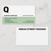 グリーンモダンツートーンの名刺 名刺 (正面/裏面)