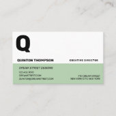 グリーンモダンツートーンの名刺 名刺 (正面)