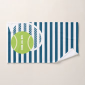 グリーンモダンテニスボーストライプのル ハンドタオル (ハンドタオル)