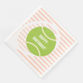 グリーンモダンテニスボールストライプの誕生日ピンク (コーナー)