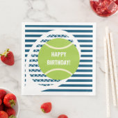グリーンモダンテニスボールストライプの誕生日 (インサイチュ)