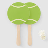 グリーンモダンテニスボールパーティー ハンドファン (正面&裏面)