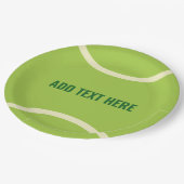 グリーンモダンテニスボールパーティー ペーパープレート (アングル)