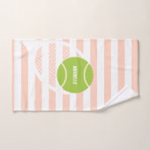 グリーンモダンテニスボールピンク名 ハンドタオル (ハンドタオル)