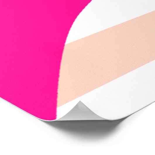 グリーンモダンテニスボールピンク名 ポスター (角)