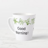 グリーンモダンハウスプラントズパーソナライズされたラテマグ カフェラテマグ (左アングル)