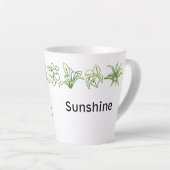 グリーンモダンハウスプラントズパーソナライズされたラテマグ カフェラテマグ (右アングル)