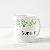 グリーンモダンハウスプラントパーソナライズドマググ コーヒーマグカップ (正面右)