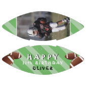 グリーンモダンハッピーバースデーキッズフォト アメリカンフットボール (パネル)
