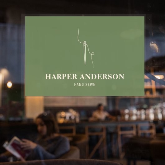 グリーンモダンハミニマルンド裁縫プロフェッショナル ウィンドウサイン