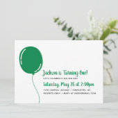 グリーンモダンバースデーパーティー 招待状 (スタンド正面)