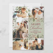 グリーンモダンパステル5フォトクリスマスカード シーズンカード (正面)