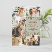 グリーンモダンパステル5フォトクリスマスカード シーズンカード (スタンド正面)