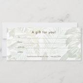 グリーンモダンパームプリントギフト券 (裏面)