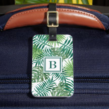 グリーンモダンパーム葉モノグラムの