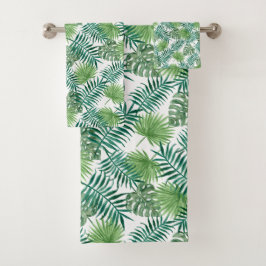 グリーンモダンパーム離れ バスタオルセット