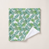 グリーンモダンパーム離れ バスタオルセット (ウォッシュタオル)