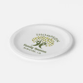 グリーンモダンファミリー懇親会ファミリーツリー ペーパープレート (アングル)