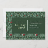 グリーンモダンフェスティバルボタニカルホリデーパーティー シーズンカード (正面)
