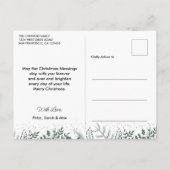 グリーンモダンフォトコラージュメリークリスマス ポストカード (裏面)