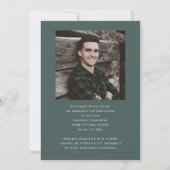 グリーンモダンフォトボーイ卒業 案内状 (裏面)