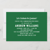 グリーンモダンフォト卒業パーティー 招待状 (裏面)