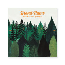 グリーンモダンフォレストイラストレーションジュエリーディスプレイ