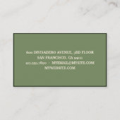 グリーンモダンフオーガニックィード名刺 名刺 (裏面)