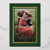 グリーンモダンフレエレガントームシンプルメリークリスマス 箔シーズンカード (正面)